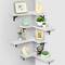 White Rustic Floating Corner Storage Shelf Set